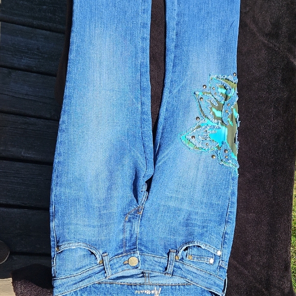Marciano Denim - Marciano Blue Jeans with Green Embellishments